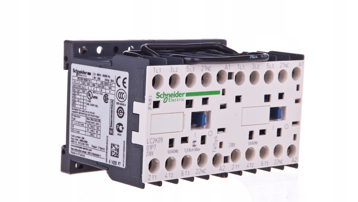 Reverzný stýkač 9A 4kW 230V AC LC2K0901P7