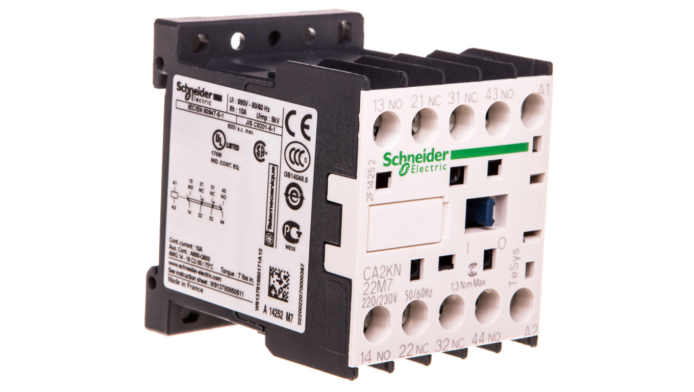Pomocný stýkač 10A 2NO 2NC 230V AC CA2KN22M7