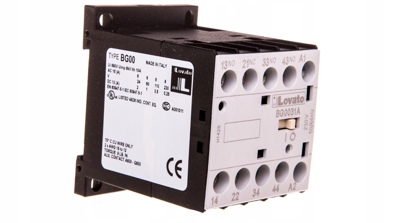 Pomocný stýkač 10A 3NO 1NC 230V AC BG00.31A 11B