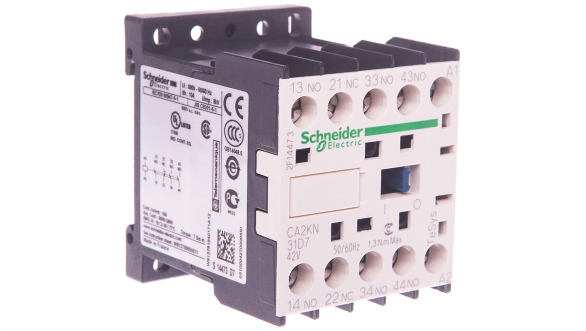 Pomocný stýkač 10A 3NO 1NC 42V AC CA2KN31D7