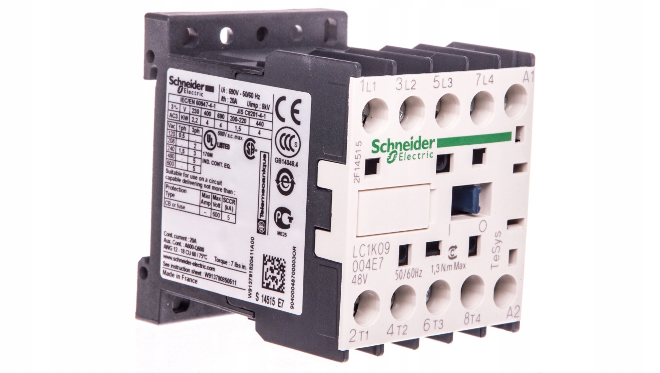 Pomocný stýkač 20 A 4 CO 4 NO 48 V AC LC1K09004E7