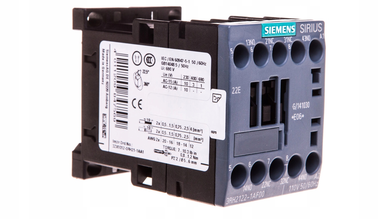Pomocný stýkač 3A 2NO 2NC 110V AC S00 3RH2122-1
