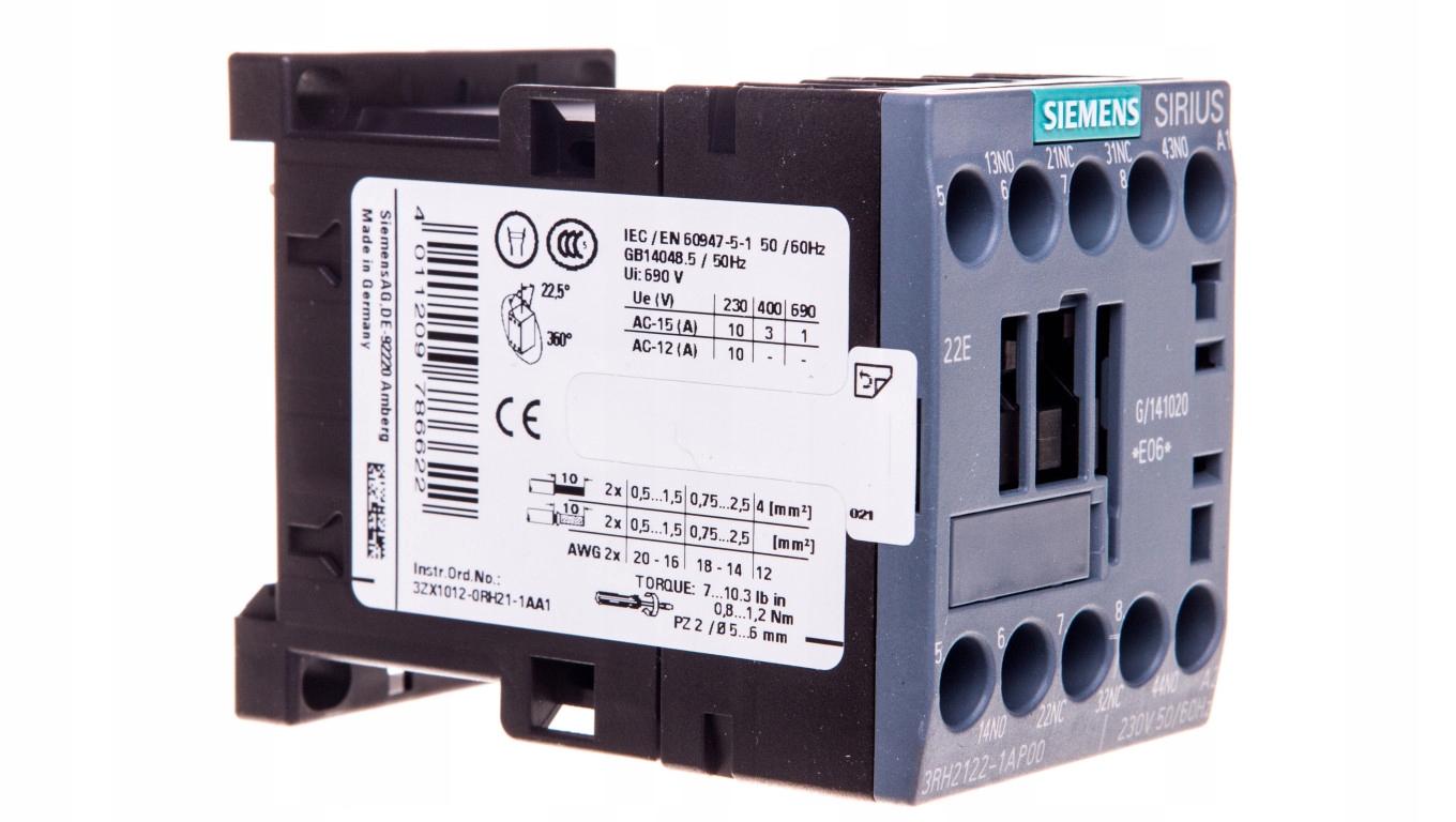 Pomocný stýkač 3A 2NO 2NC 230V AC S00 3RH2122-1