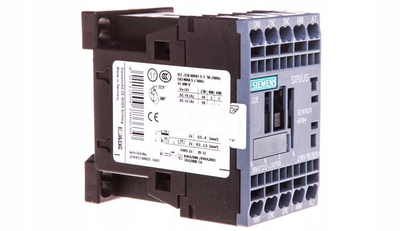 Pomocný stýkač 3A 2NO 2NC 230V AC S00 3RH2122-2