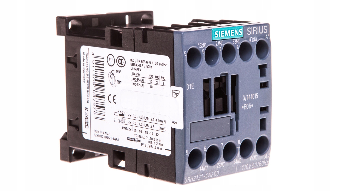 Pomocný stýkač 3A 3NO 1NC 110V AC S00 3RH2131-1