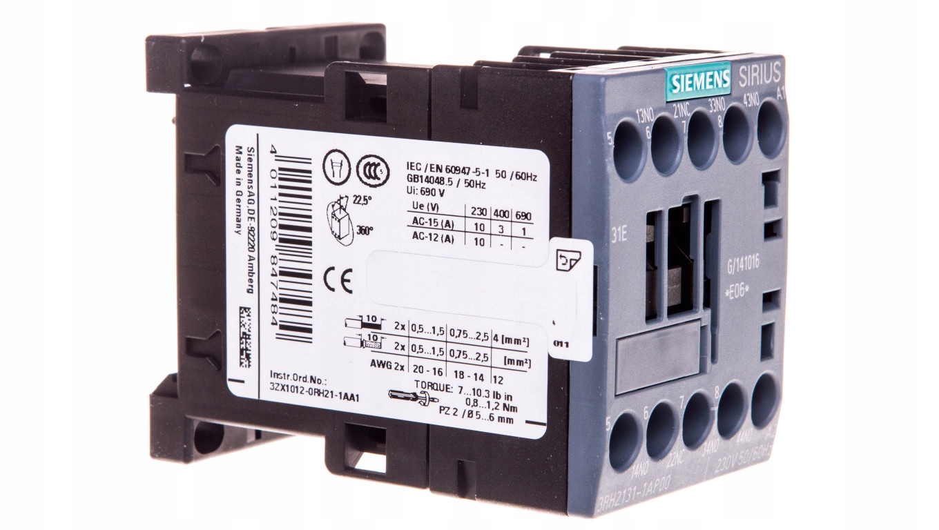 Pomocný stýkač 3A 3NO 1NC 230V AC S00 3RH2131-1