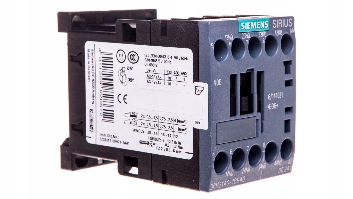 Pomocný stýkač 3A 4Z 0R 24V DC S00 3RH2140-1B