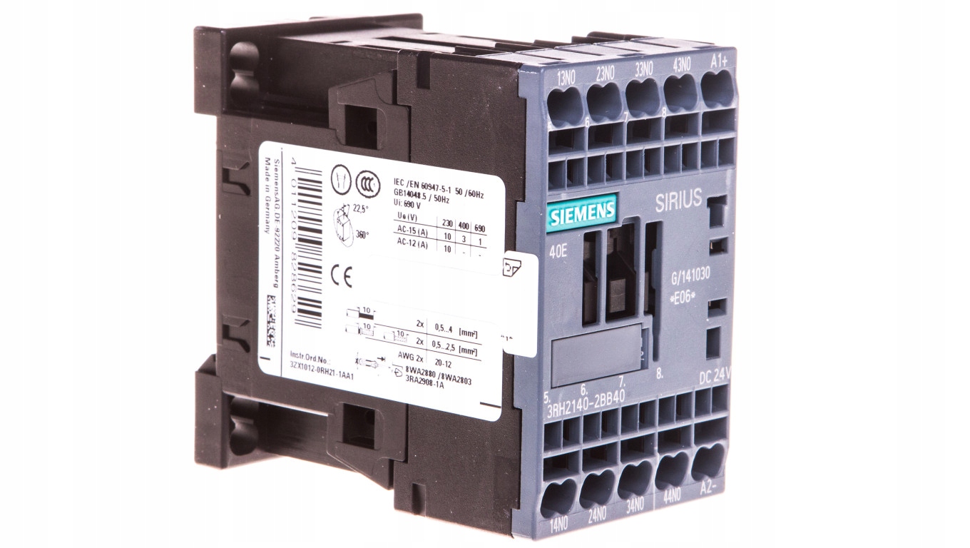 Pomocný stýkač 3A 4Z 0R 24V DC S00 3RH2140-2B