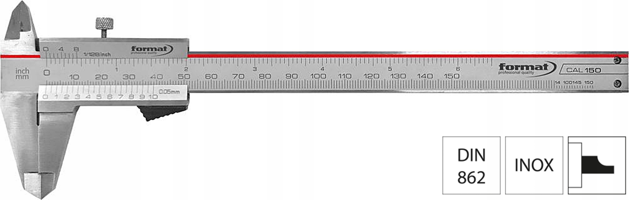 200 mm strmeň INOX s poistnou skrutkou FORMAT