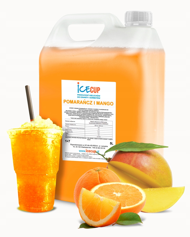 Sirupy Granita (1 + 7) Pomaranč s mangom 5L