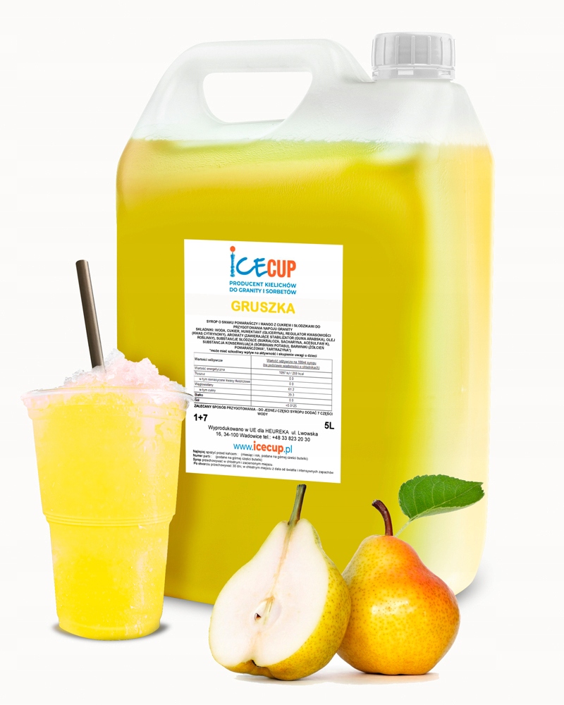Sirupy granita (1 + 7) s príchuťou hrušky 5L