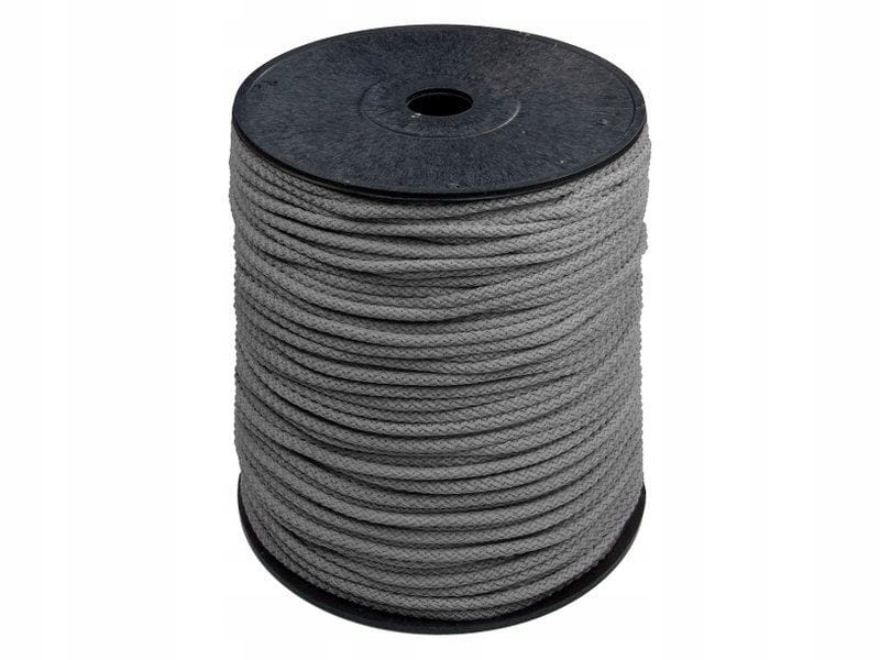 Polyesterová šnúrka 5,5 mm ROPE 200 metrov metráž - svetlý popol