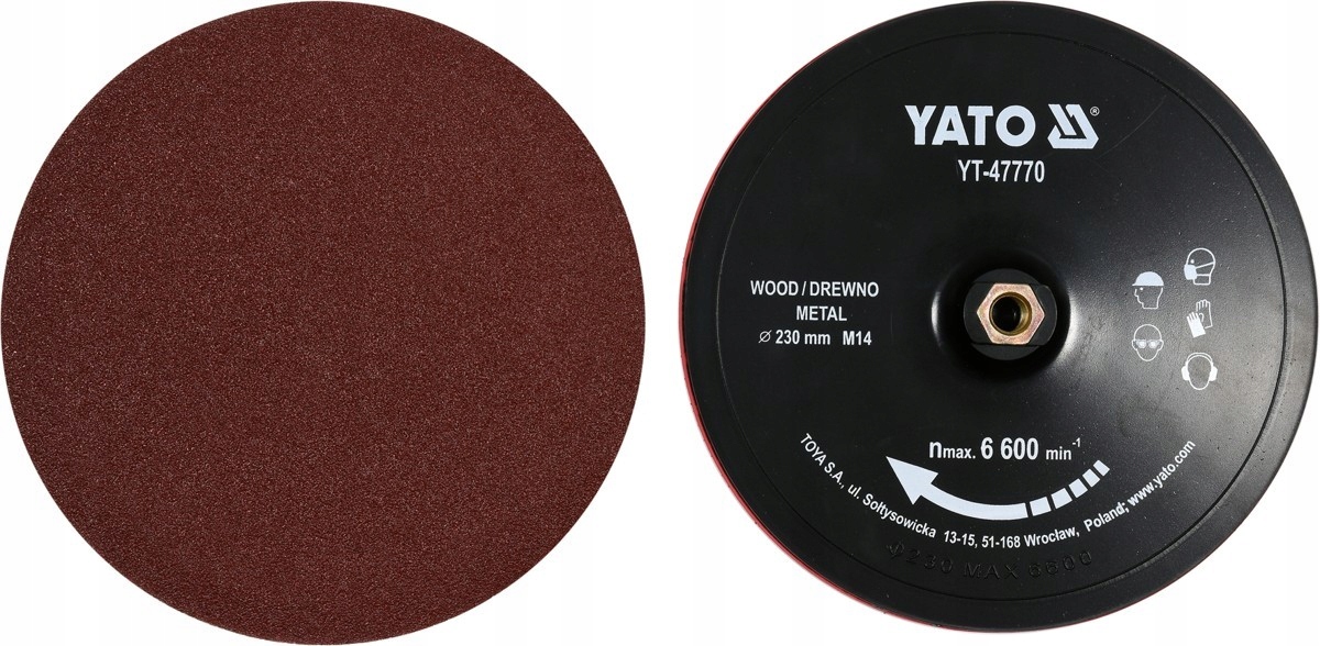 ŠTÍT S VELCRO 230MM M14 + PRÍSLUŠENSTVO YT-47770
