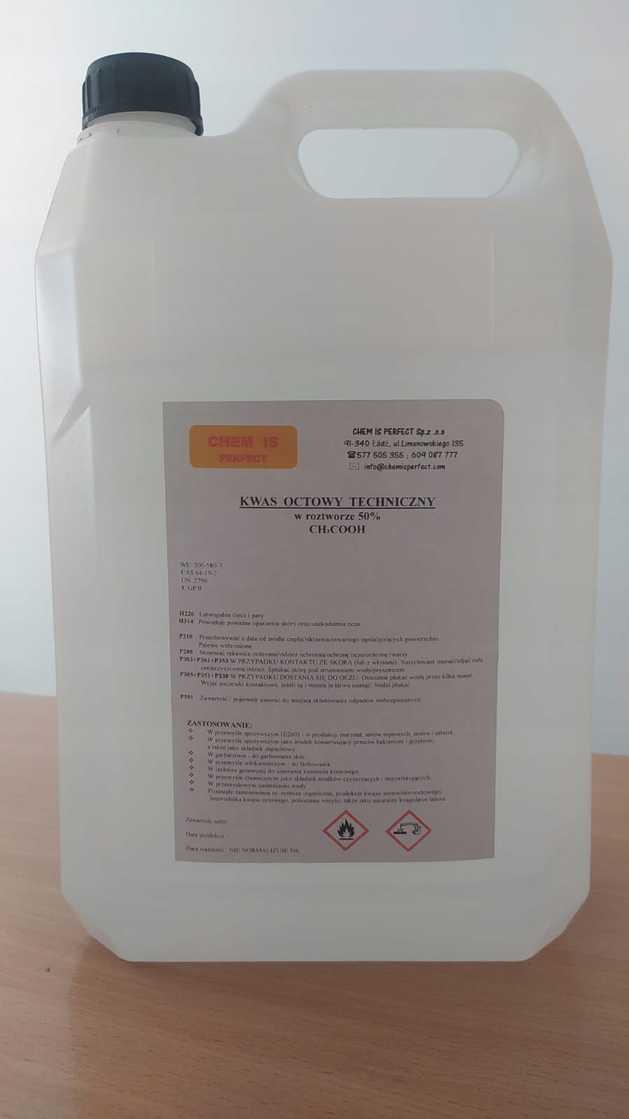 KYSELINA OCTOVÁ TECHNICKÁ v roztoku 50% - 5l