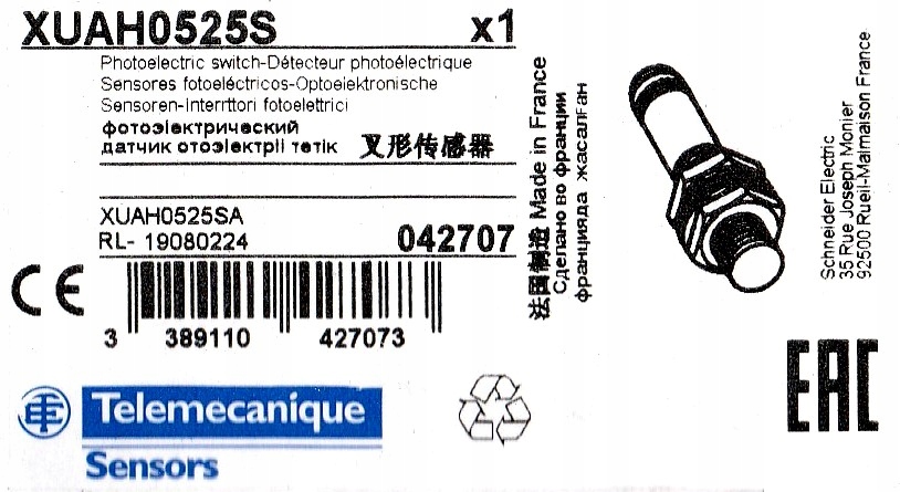 TELEMECANIQUE SENSOR XUAH0525S PHOTOELECTR SENSOR