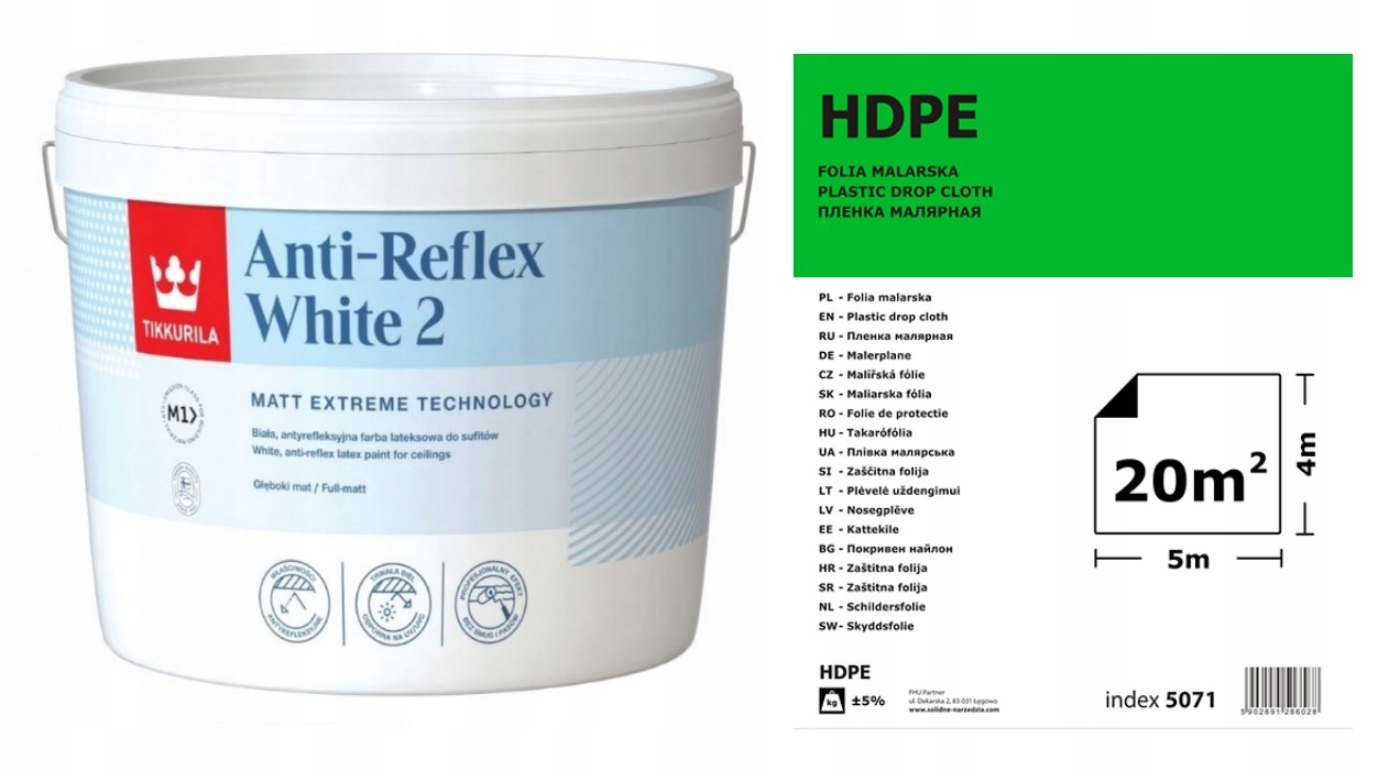 TIKKURILA ANTIREFLEXNÁ BIELA2 FÓLIA BIELA 10L