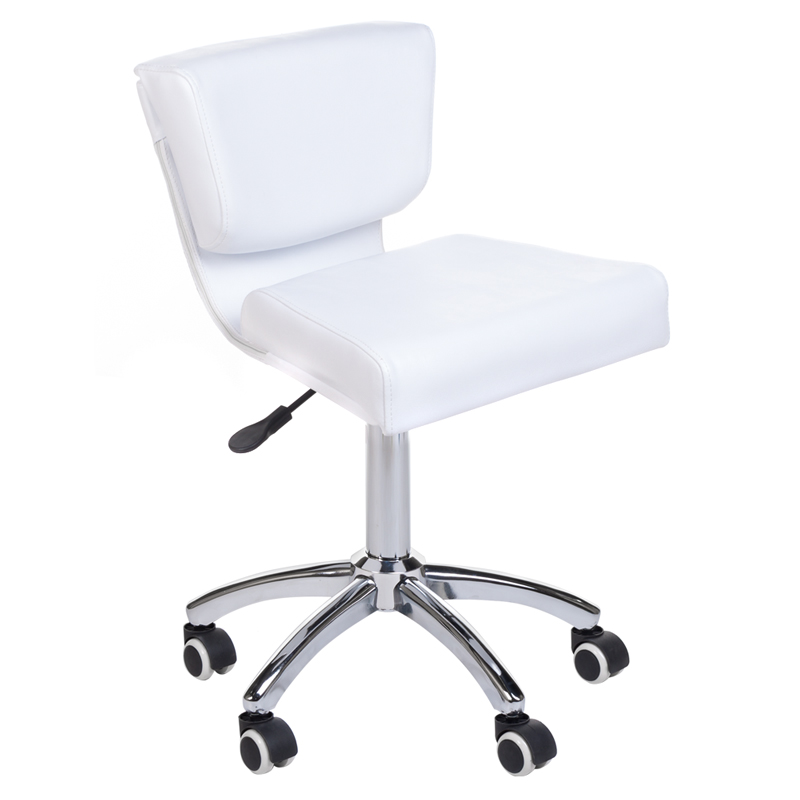 Kozmetická taburetka na pedikúru BT-3227 biela VÝPLET