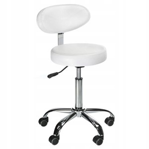 Kozmetická taburetka s operadlom BD-9934 biela