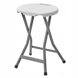 Skladacia taburetka TWIN, materiál HDPE, biela