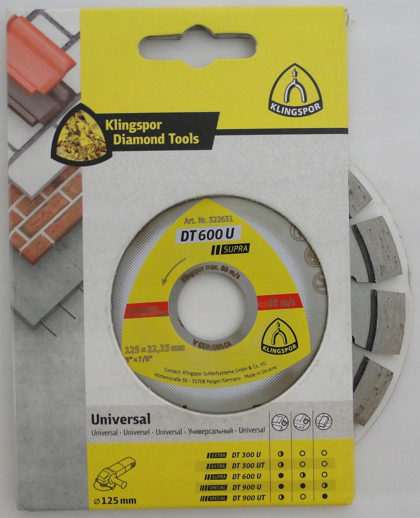 DIAMOND kotúč na rezanie Klingspor DT600U 125 mm