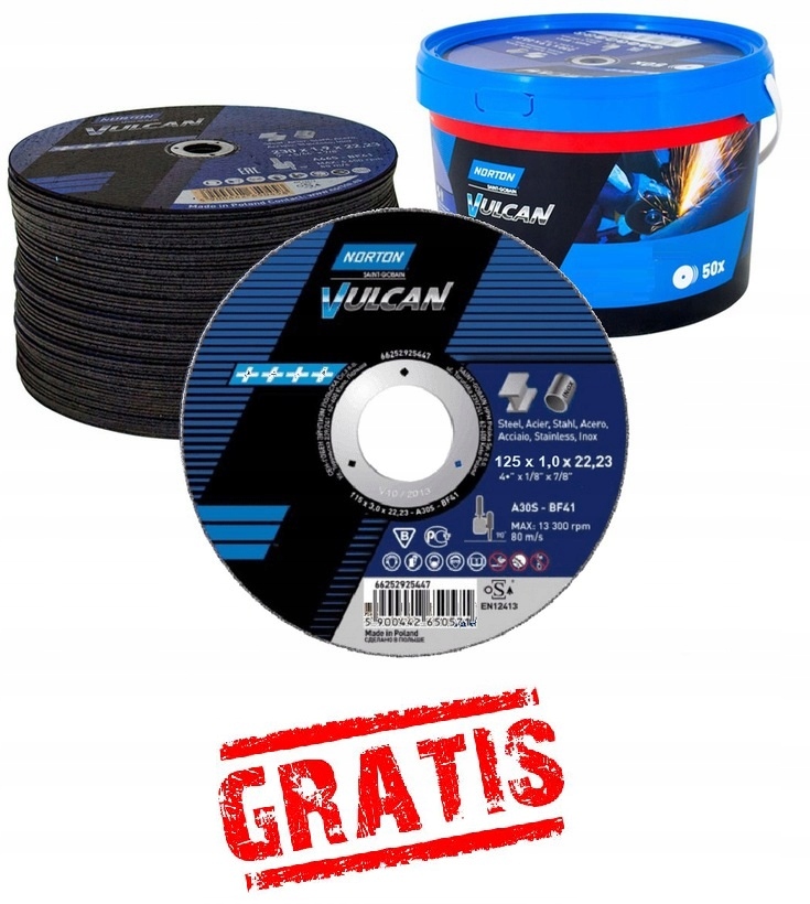 Rezací kotúč NORTON Vulcan 125x1,0 (50 ks)