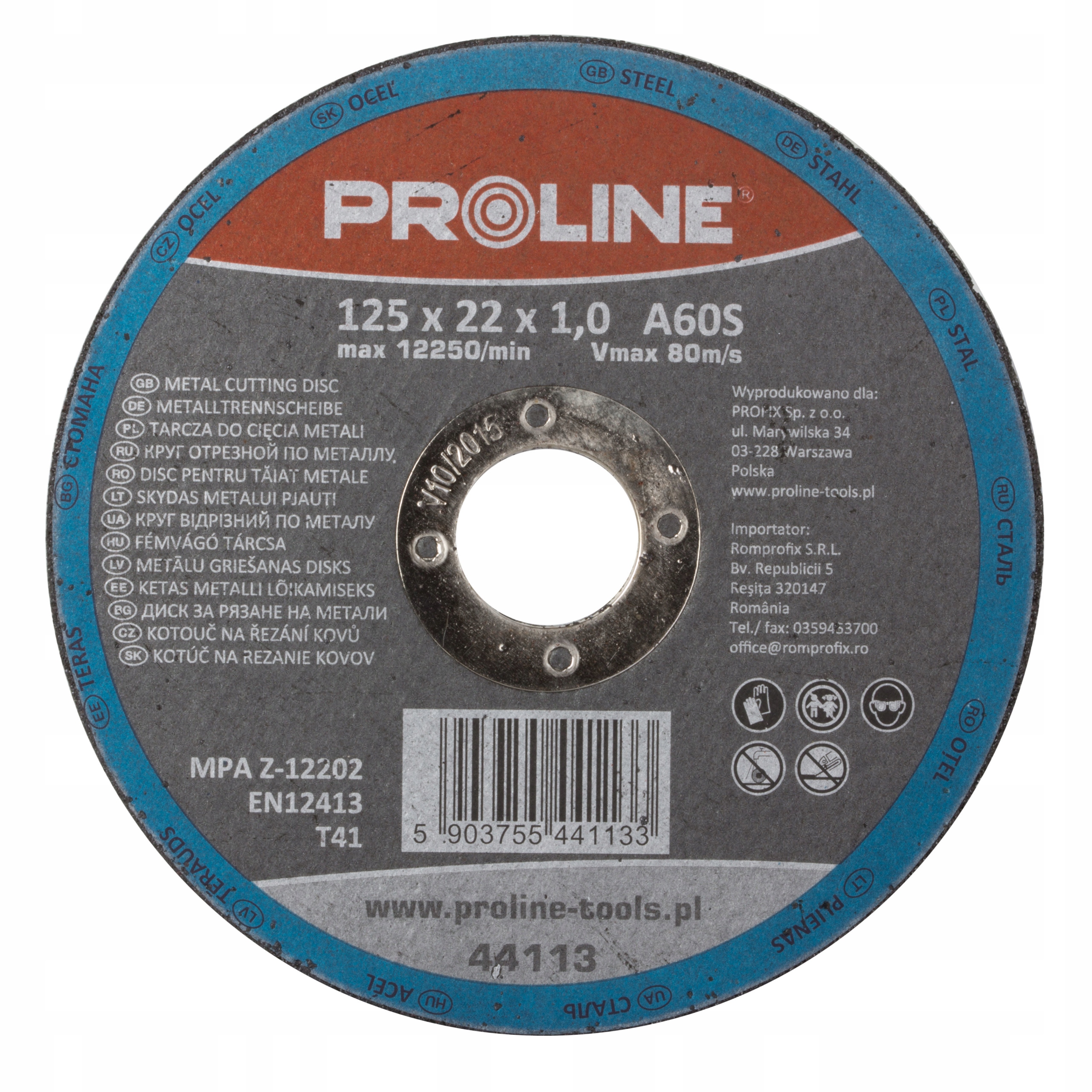 Rezací kotúč na kov 125x1,0x22 PROLINE 100ks.