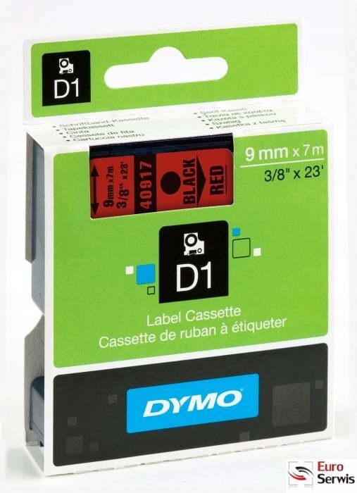Páska DYMO D1 - 9 mm x 7 m, čierna / červená S072