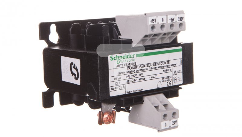 1-fázový transformátor 40VA 230 / 24V ABT7ESM004B
