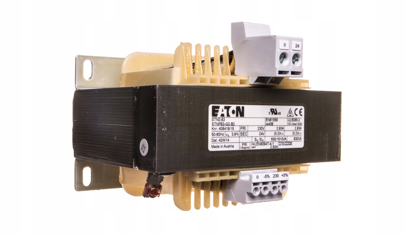 1-fázový transformátor 630VA 230 / 24V STN0,63 (230/2