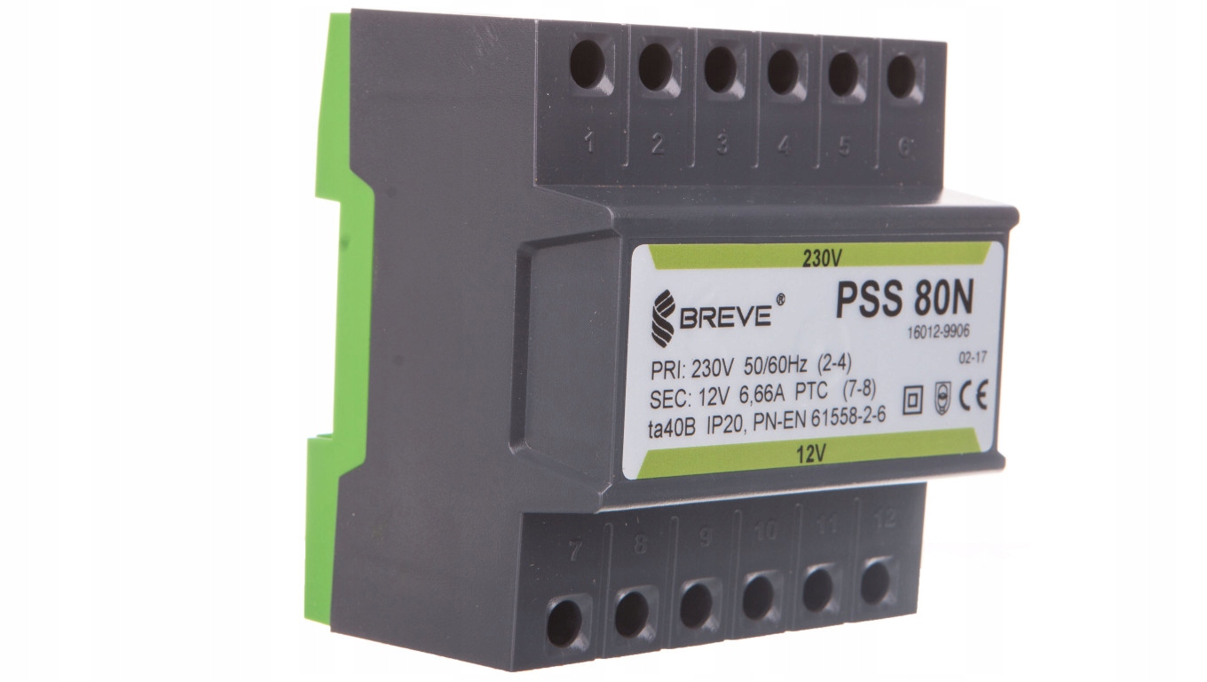 1-fázový transformátor PSS 80N 80VA 230 / 12V / na sz