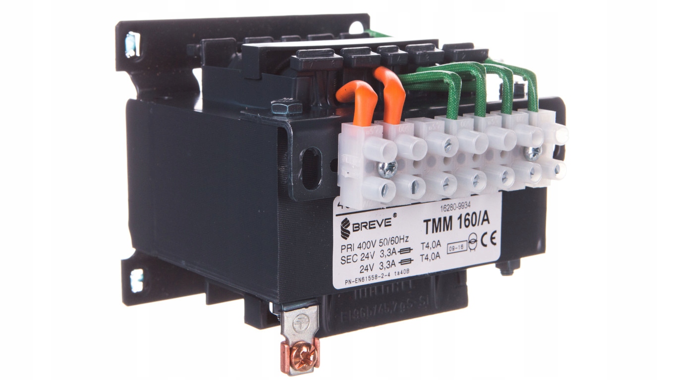 1-fázový transformátor TMM 160VA 400 / 24-24V (24V -