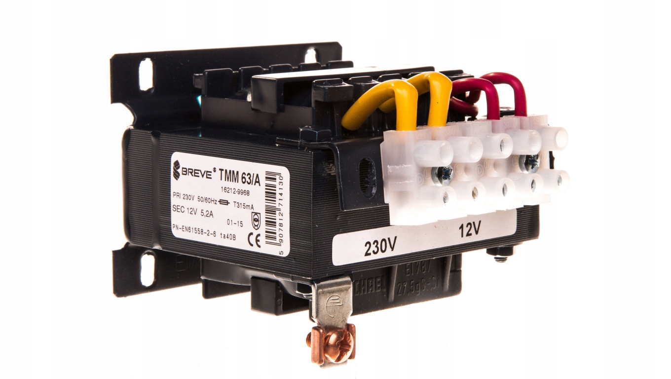1-fázový transformátor TMM 63VA 230V / 12V 16212-996