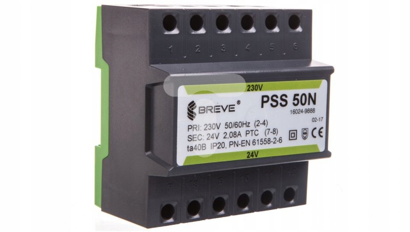 1-fázový modulárny transformátor PSS 50N 50VA 230/2