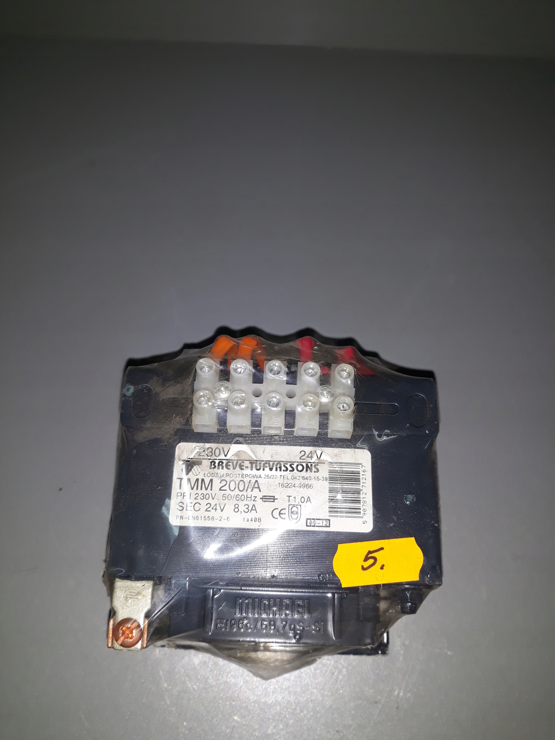 Transformátor TMM 200 / A 230V / 24V 8,3A