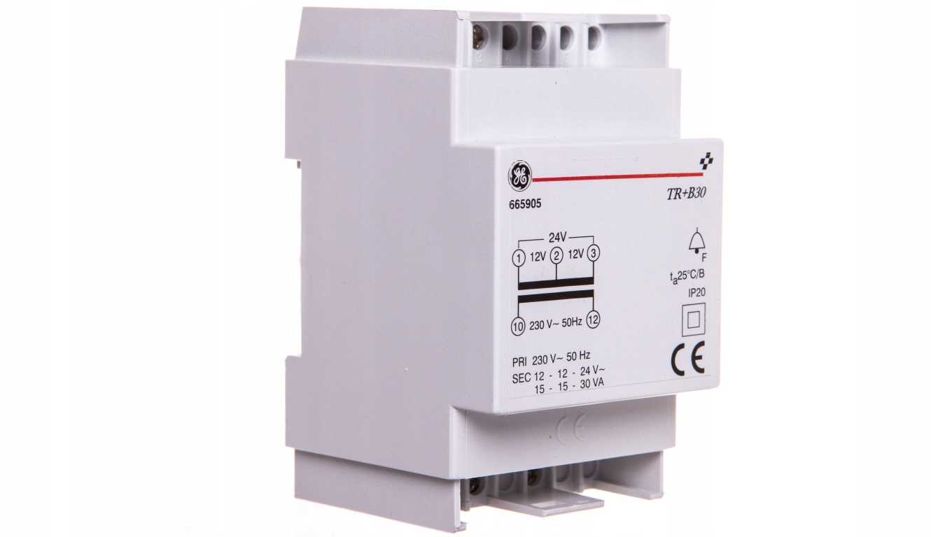 Zvonkový transformátor 230V / 12-12-24VAC TR + B30 66