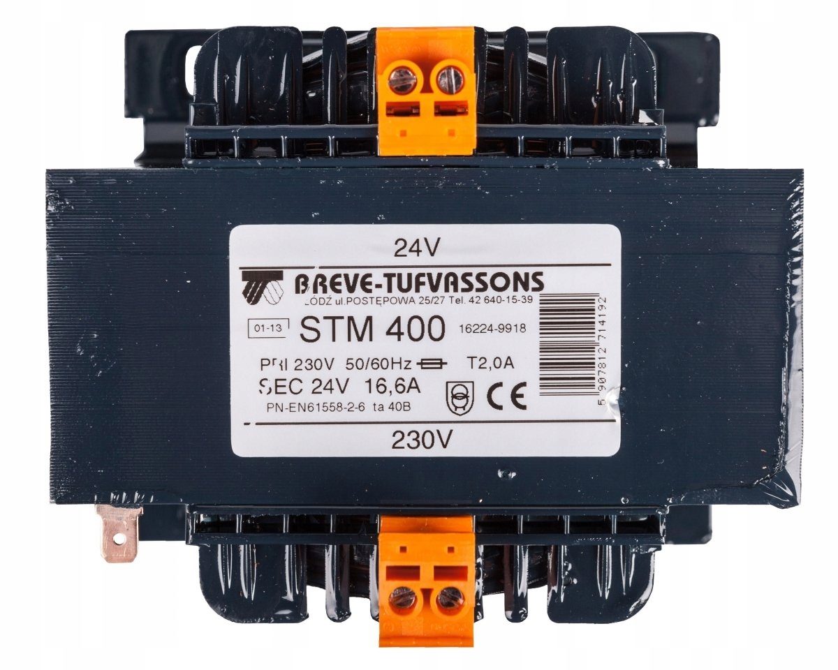 1-FÁZOVÝ TRANSFORMÁTOR STM 400VA 230/24V
