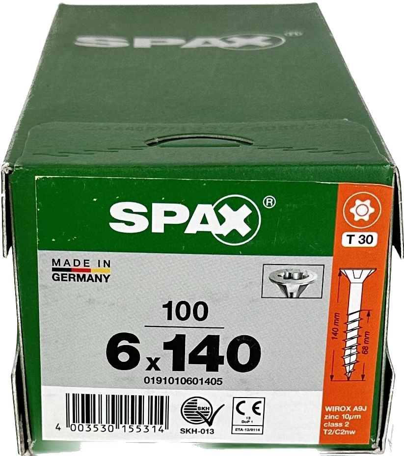 Spax skrutky 6,0x140 Wirox TXTG, balenie 100 ks