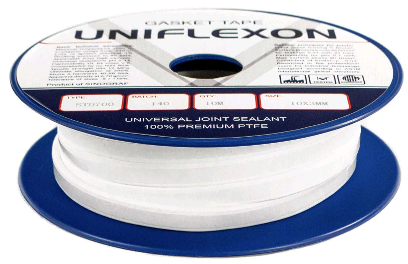 Teflónové tesnenie PTFE s lepidlom 10x3mm 40 metrov