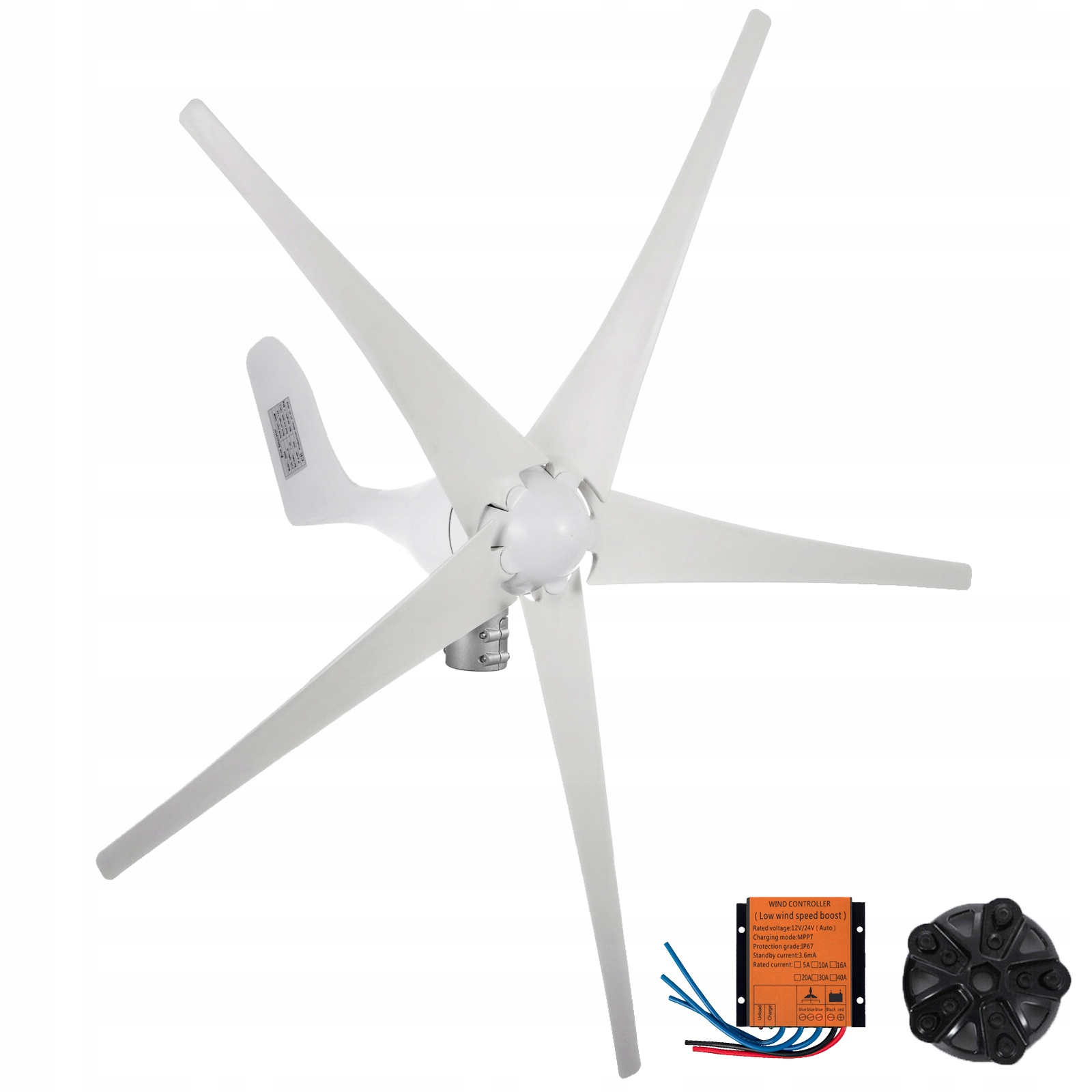 Vevera veterný generátor 500W 12 V 5 čepelí