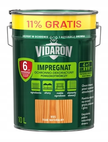 Vidaron Impregnácia 9L+11% prírodný teak V05