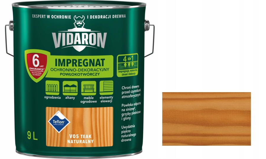Vidaron V05 filmotvorná impregnácia, prírodný teak, 9 l
