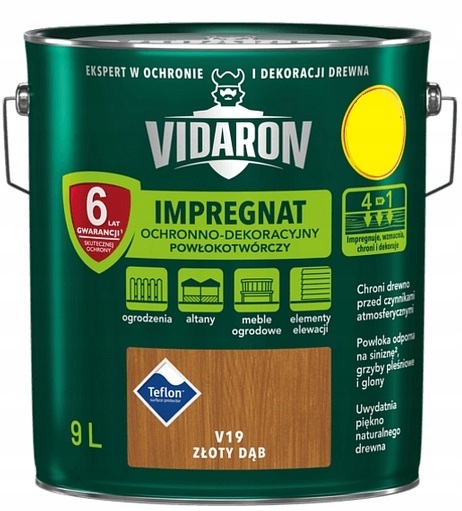 Vidaron V19 filmotvorná impregnácia Zlatý dub 9 l