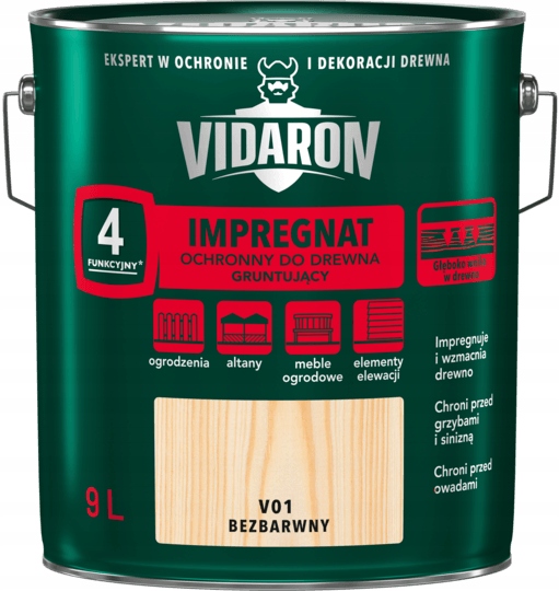 Vidaron V01 impregnácia dreva, bezfarebná, 9 l