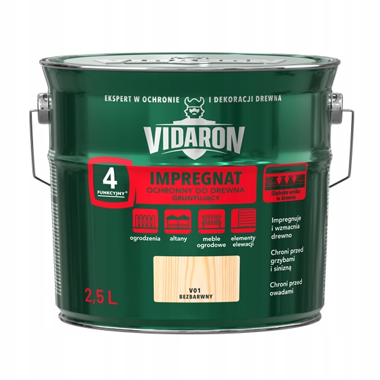 Impregnácia dreva Vidaron V01, bezfarebná, 2,5l