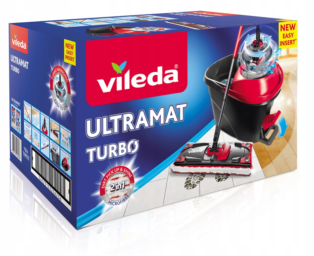 Vileda Ultramax TURBO vedro a plochý mop 34 cm