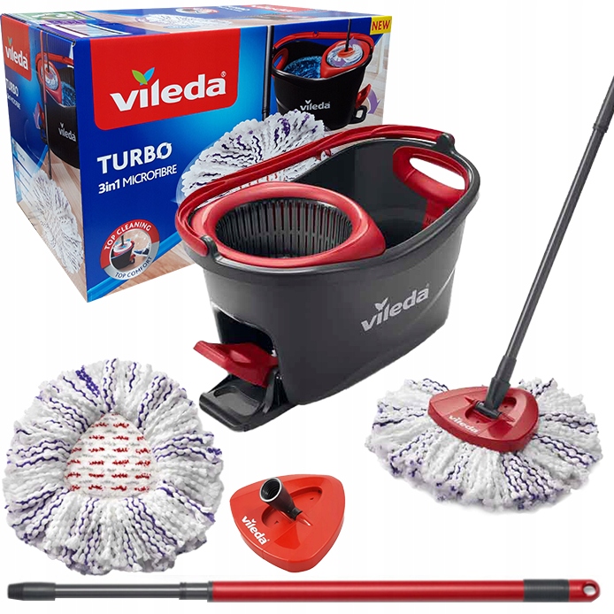 Vedro a odstreďovací mop Vileda VEDROVÝ OTOČNÝ MOP VILEDA ROTAČNÝ Z MIKROVLÁKNA 22 cm