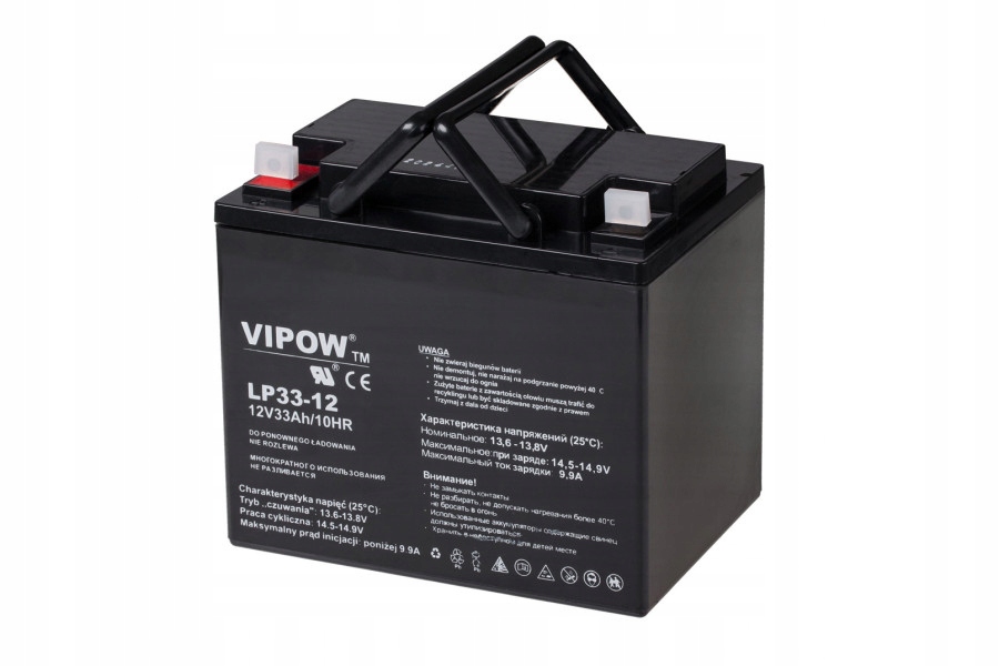 AKUMULÁTOROVÁ GÉLOVÁ BATÉRIA VIPOW 12V 33AH