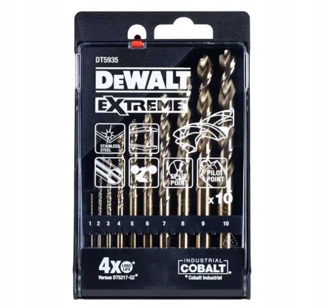 DeWalt Extreme Kobaltové vrtáky 10 kusov