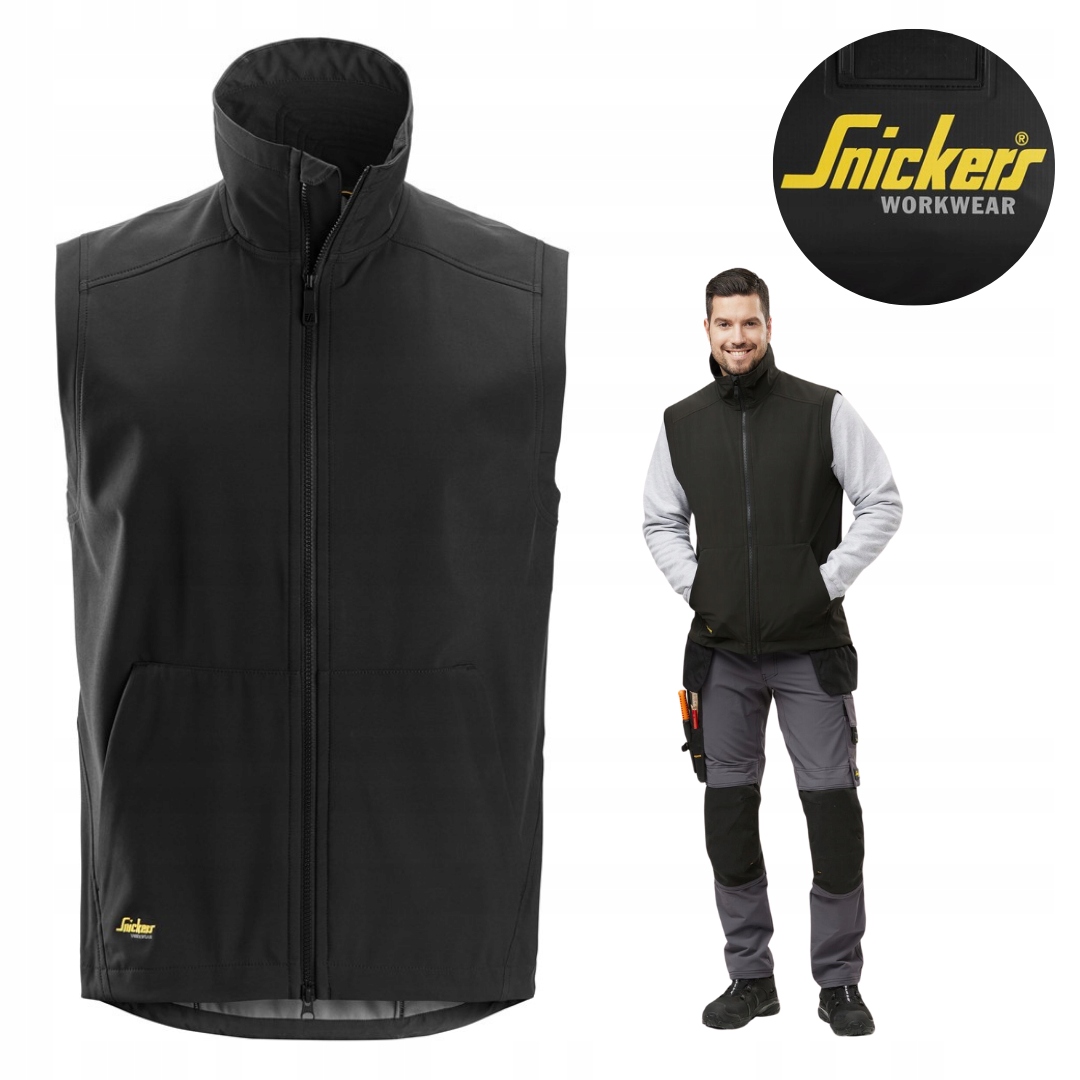 Softshellová vesta AllroundWork Snickers 4505 čierna Veľkosť XXXL