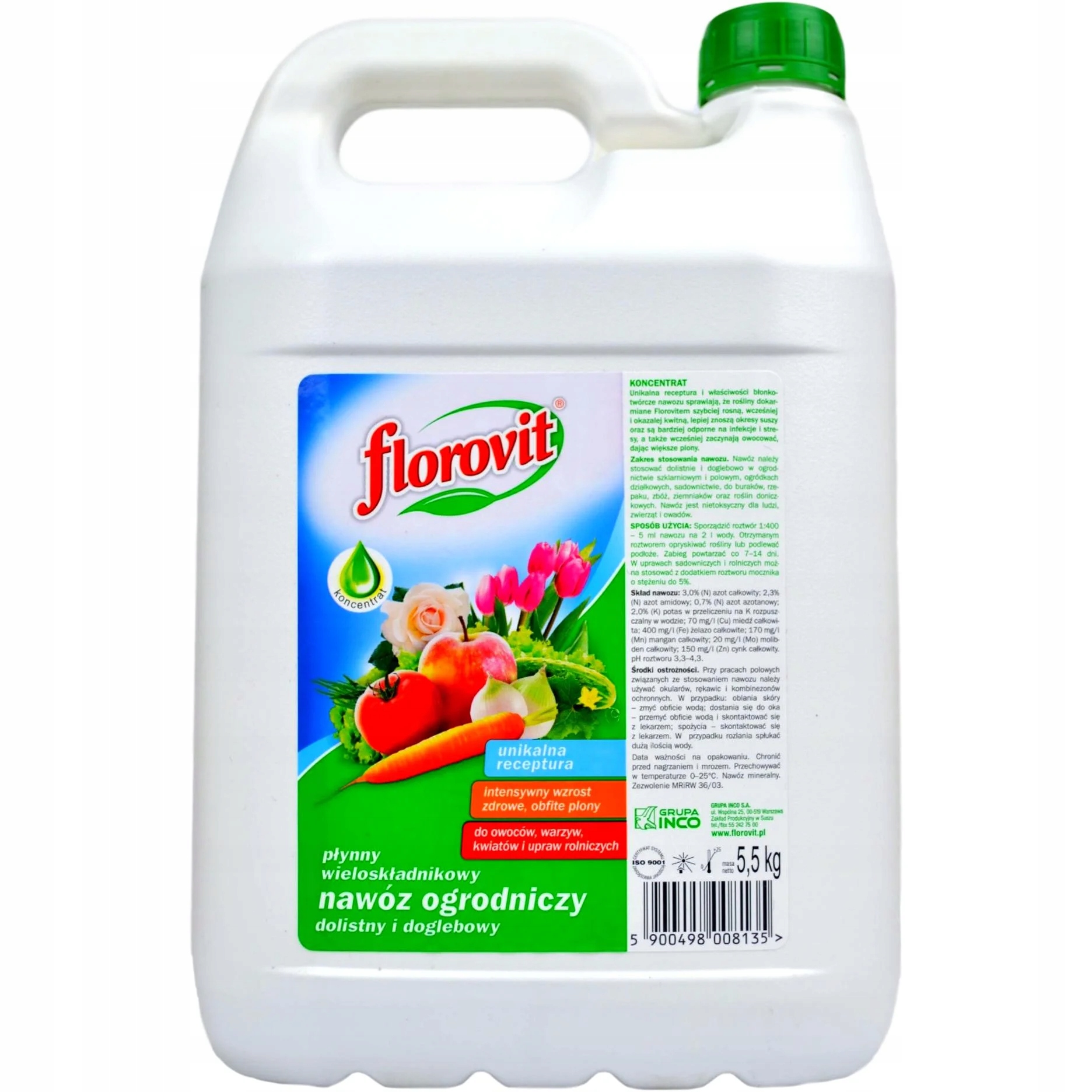 Viaczložkové hnojivo Grupa Inco tekuté 5,5 kg 5 l